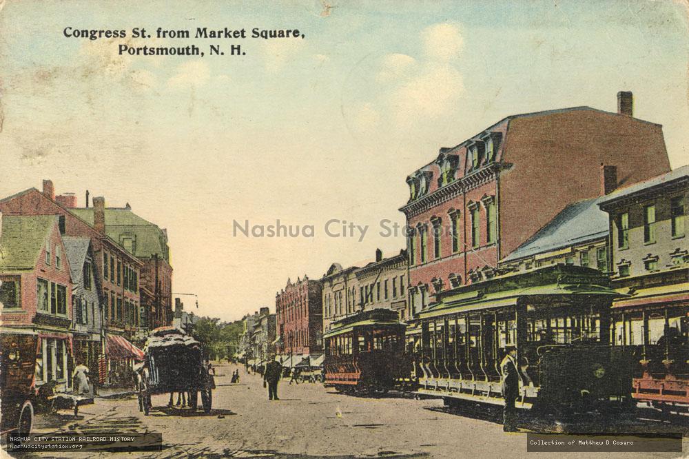 Postcard: Congress Street from Market Square, Portsmouth, New Hampshire